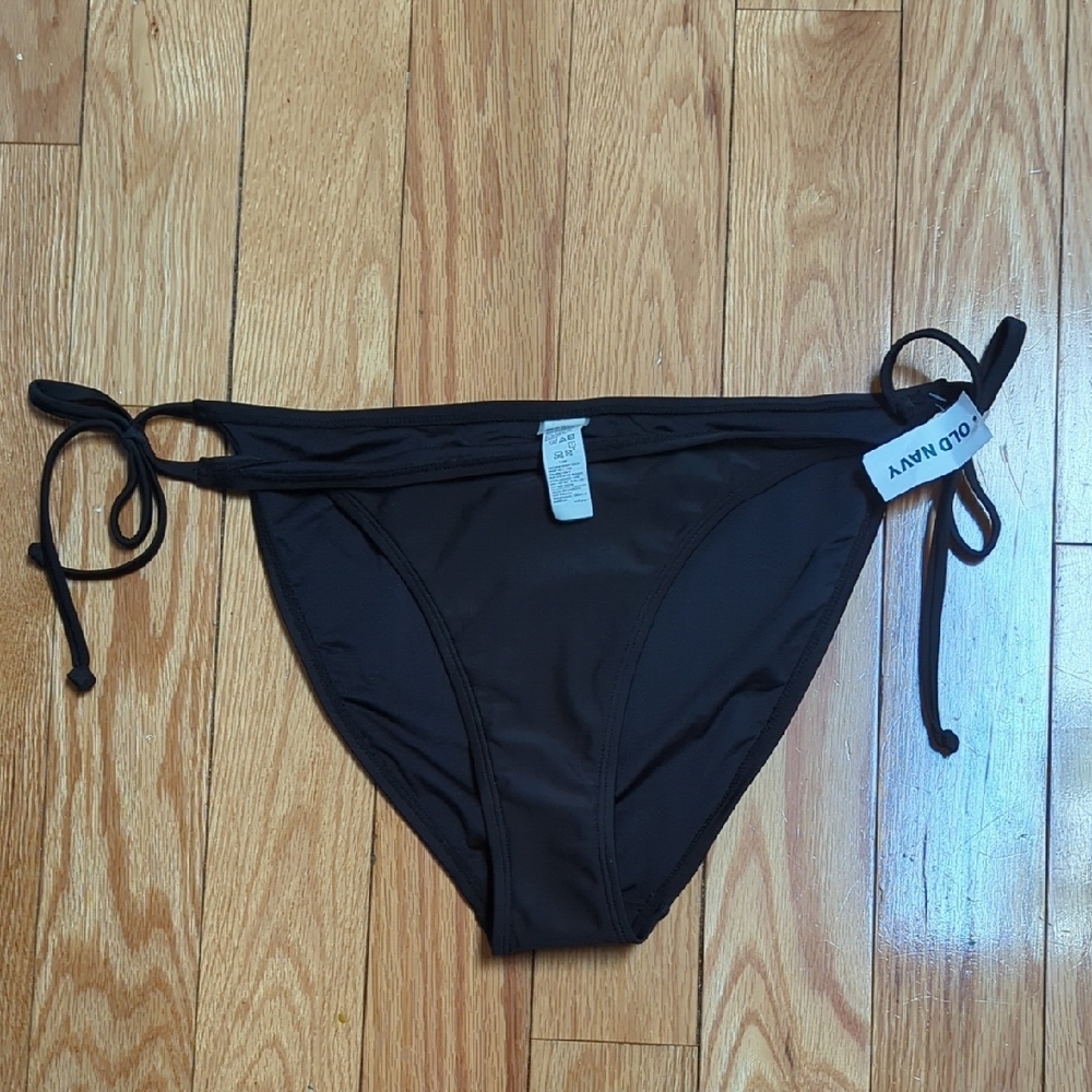​🌞BOGO🌞 NWT Old Navy Black Side Tie String Bikini Bottom Size L